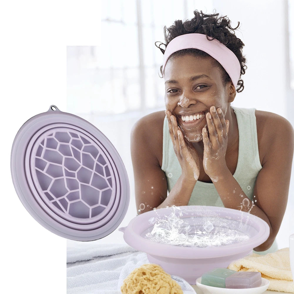 Portable Foldable Face Ice Bath Bowl for Facials, Cold Compress Ice Therapy Wash Basin with Ice Tray, Skincare Beauty Tool