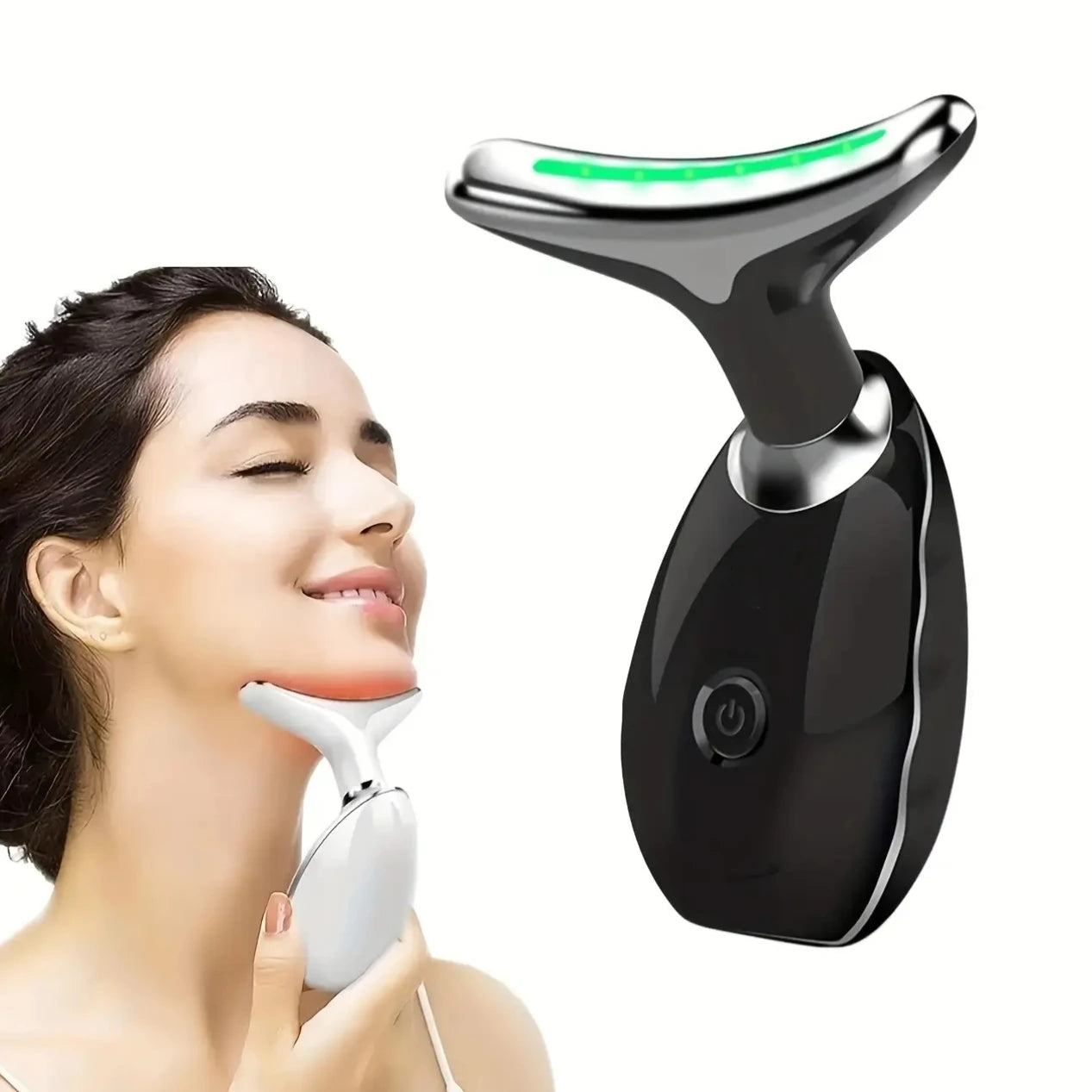 Icy Face™ 7-LED Vibrating Neck & Face Massager – Firm, Lift & Glow