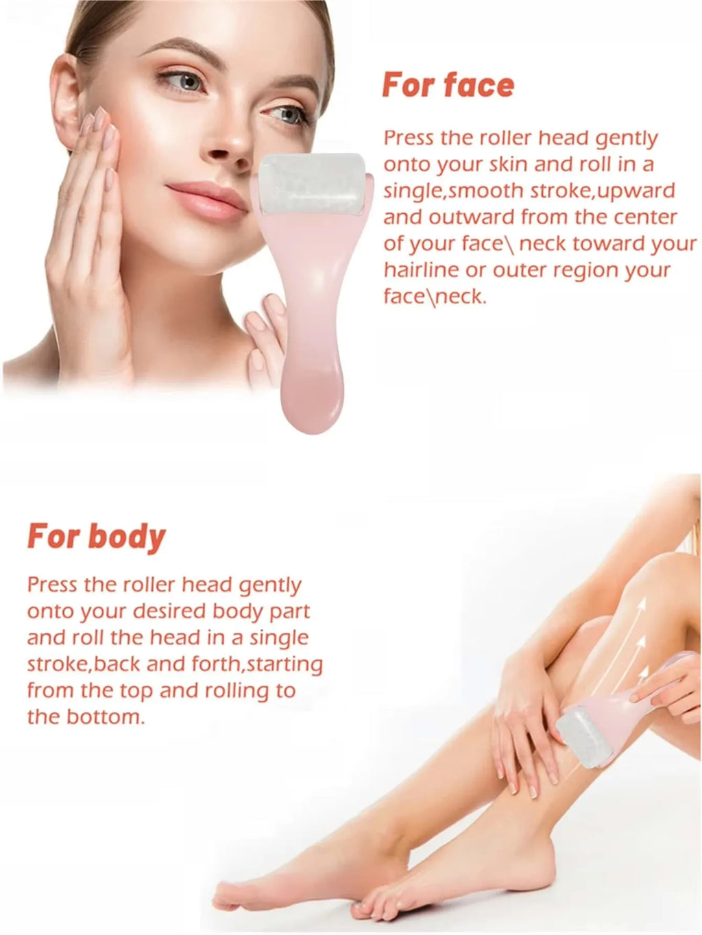 Ice Face Roller Massager, Facial Lifting Handheld Rolling Tool, Wrinkle Remover Skin Care Beauty Tool